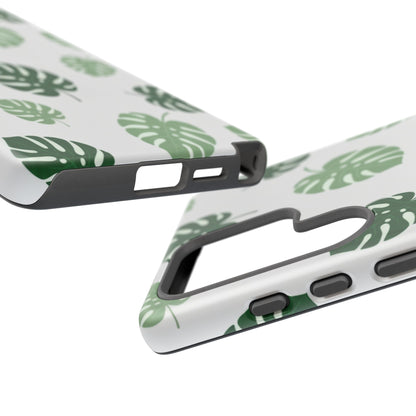 Monstera Leaf Phone Case — Tropical Green Pattern Tough Case