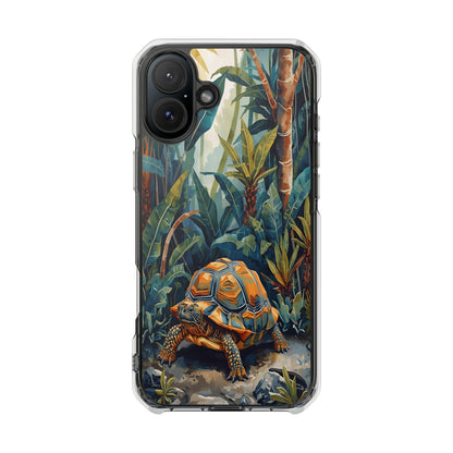 Clear Magnetic Phone Case — Tropical Turtle Art Protective Cover