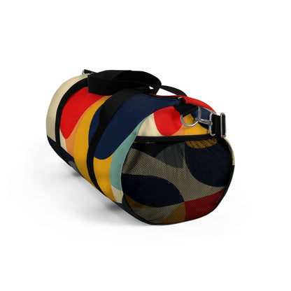 Geometric Color Block Duffel Bag — Retro Abstract Travel Gym Bag