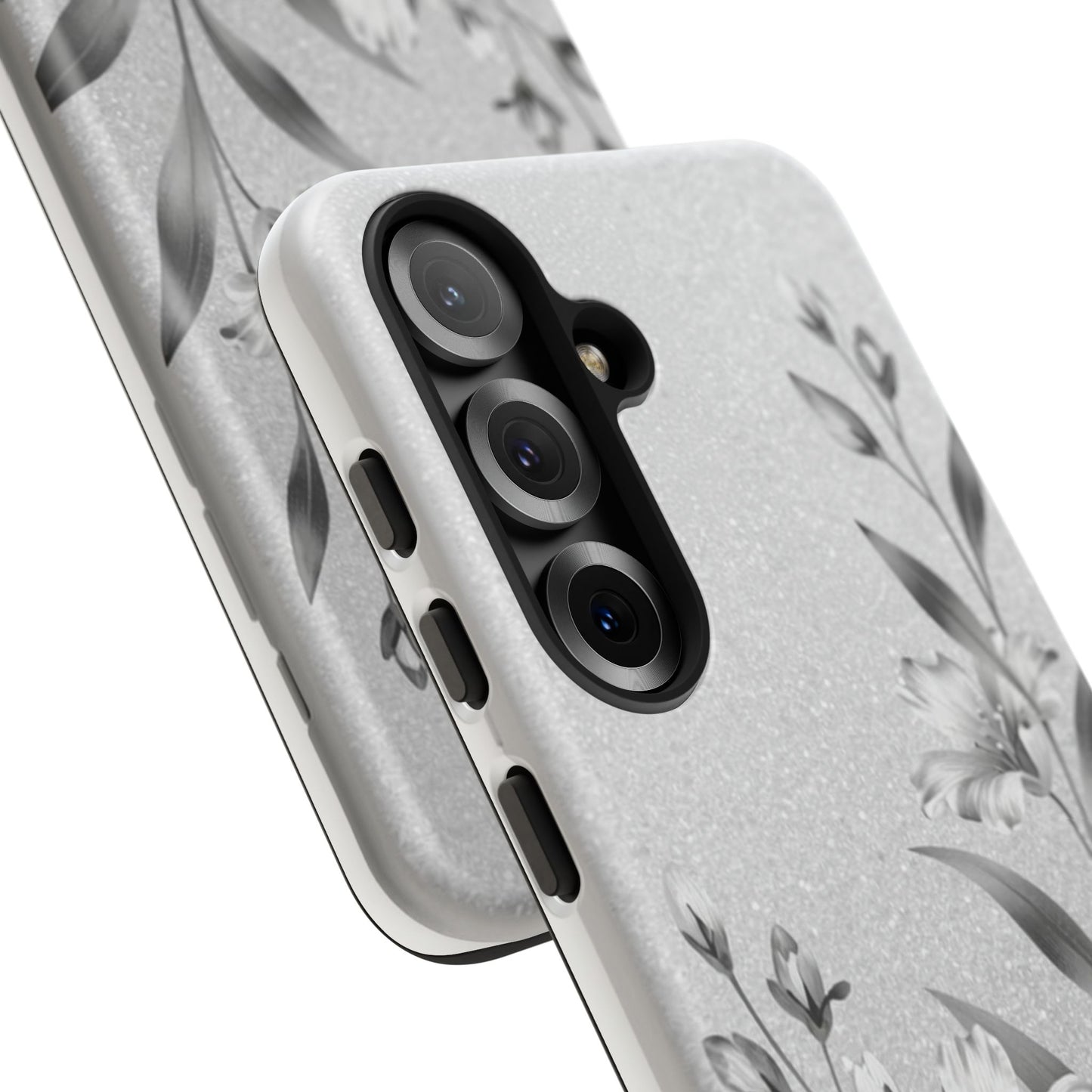 Floral Monochrome Phone Case — Elegant Black & White Lily Design