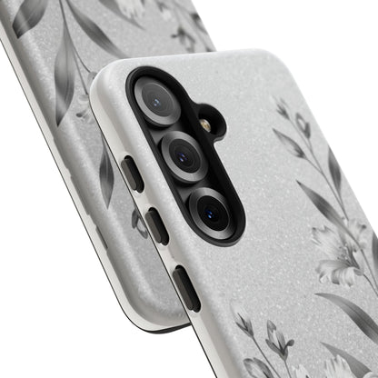 Floral Monochrome Phone Case — Elegant Black & White Lily Design
