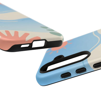 Beach Waves Tough Phone Case — Summer Sun & Seashell Protective Cover