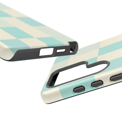 Pastel Checkerboard Tough Case – Mint & Cream Protective Phone Cover