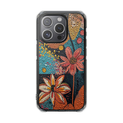 Clear Magnetic Phone Case — Colorful Floral Impact Protection