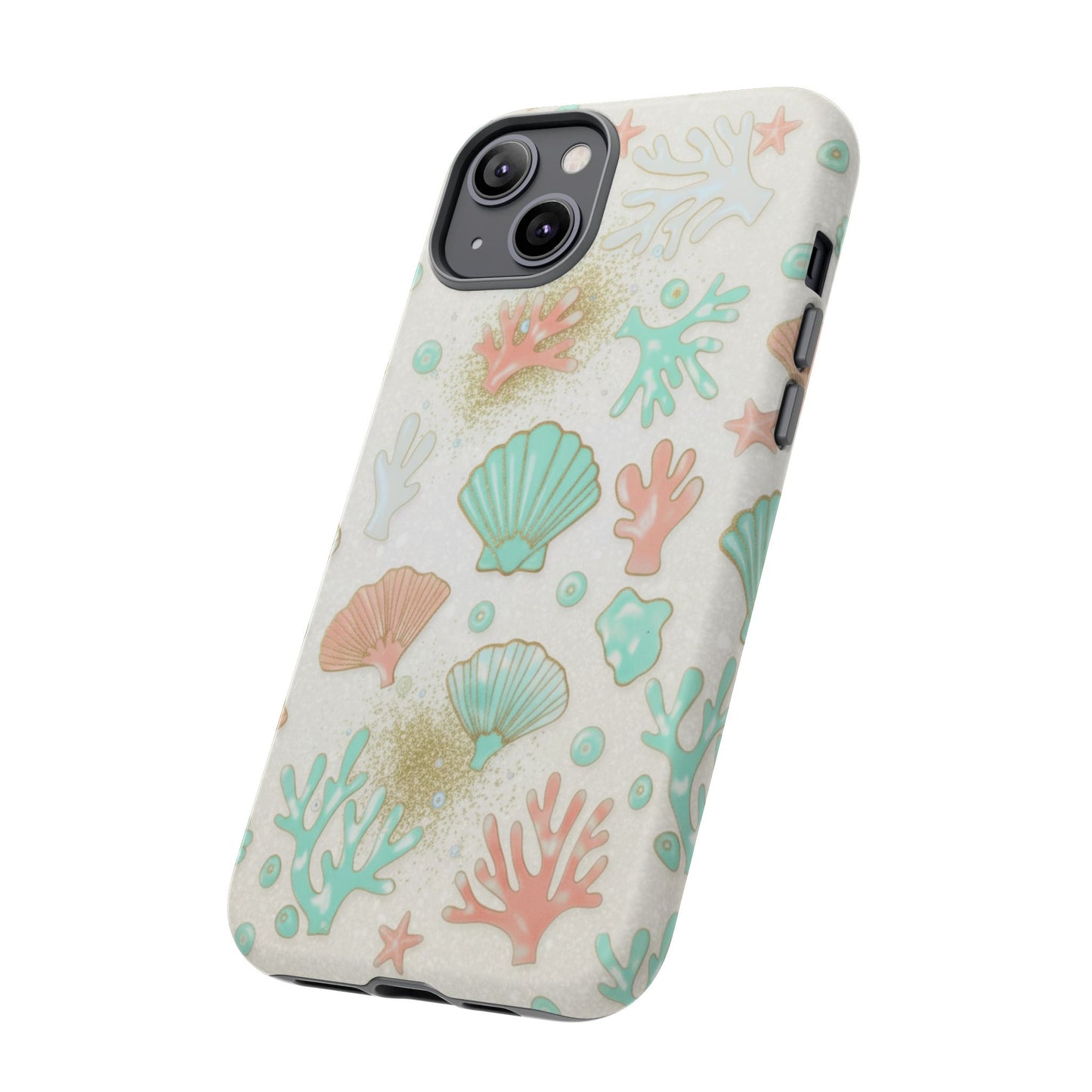 Seashell Coral Phone Case — Pastel Beach Shells Protective Tough Case