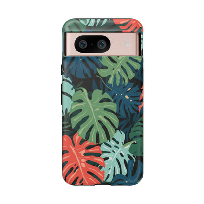 Tropical Monstera Phone Case — Colorful Leaf Protective Tough Case