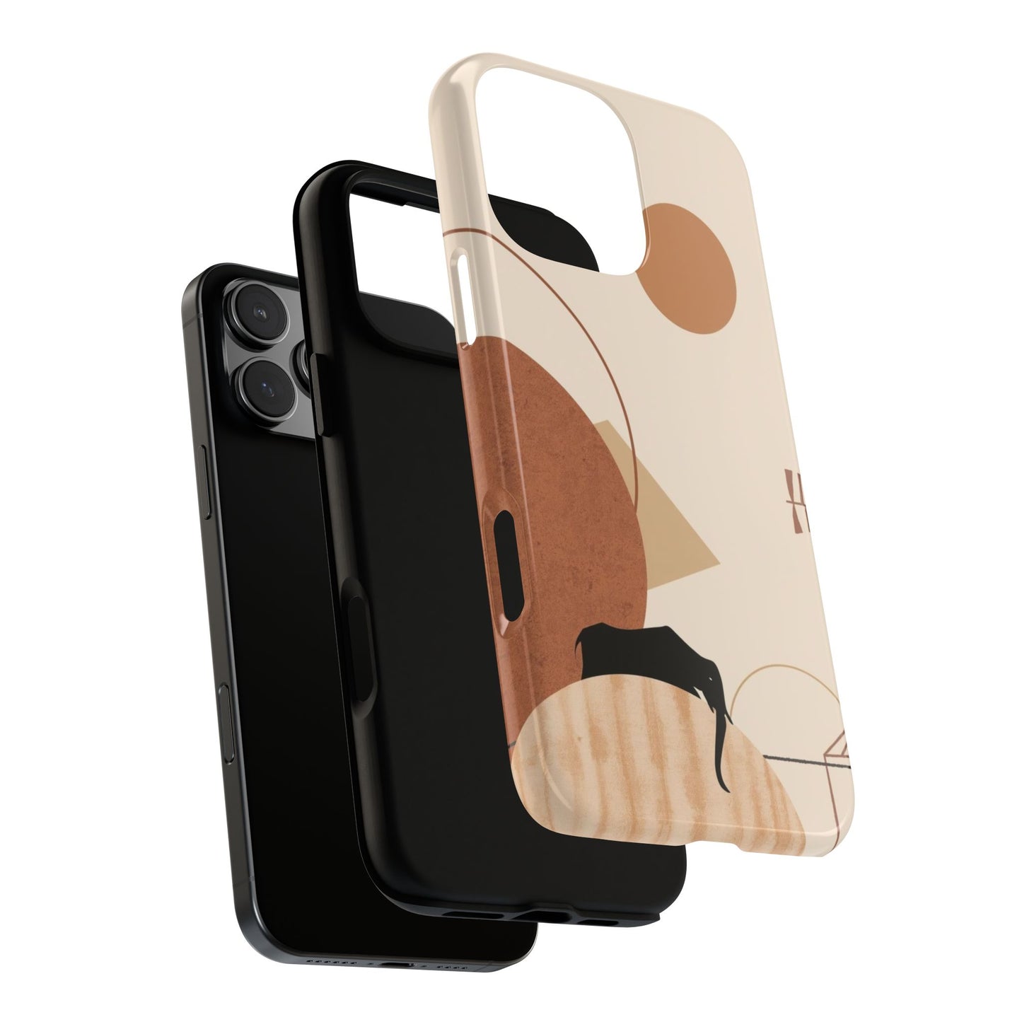 Abstract Earth Tones Phone Case — Minimal Geometric Design
