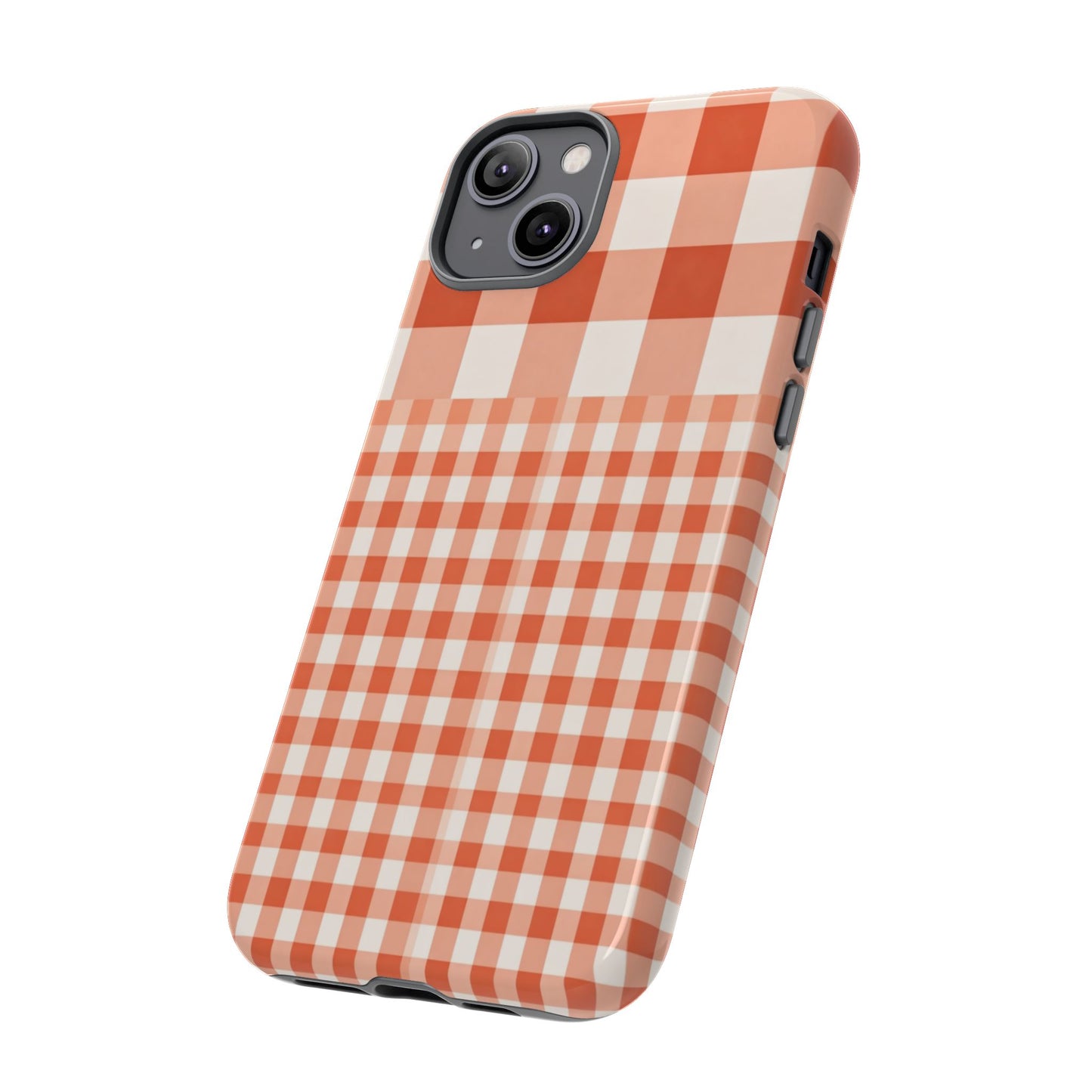 Buffalo Check Tough Phone Case — Orange Gingham Protective Cover