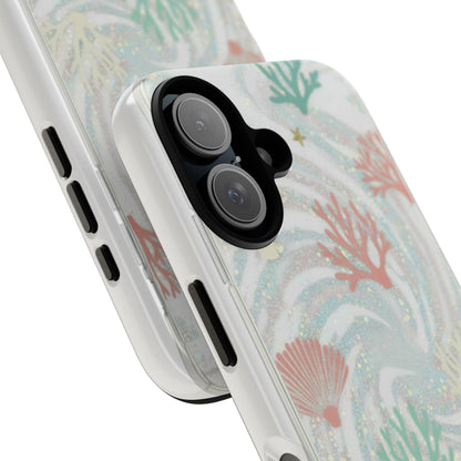 Seafoam Coral Tough Phone Case - Pastel Ocean Wave Design