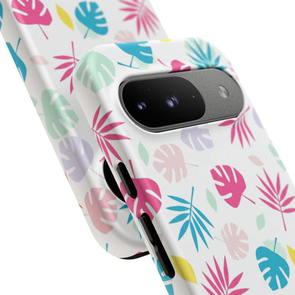 Tropical Leaf Phone Case — Colorful Pastel Monstera & Palm iPhone Case