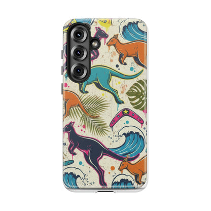 Tough Cases — Colorful Surfing Kangaroo Phone Case