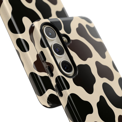 Cow Print Phone Case — Black & Cream Protective  Case