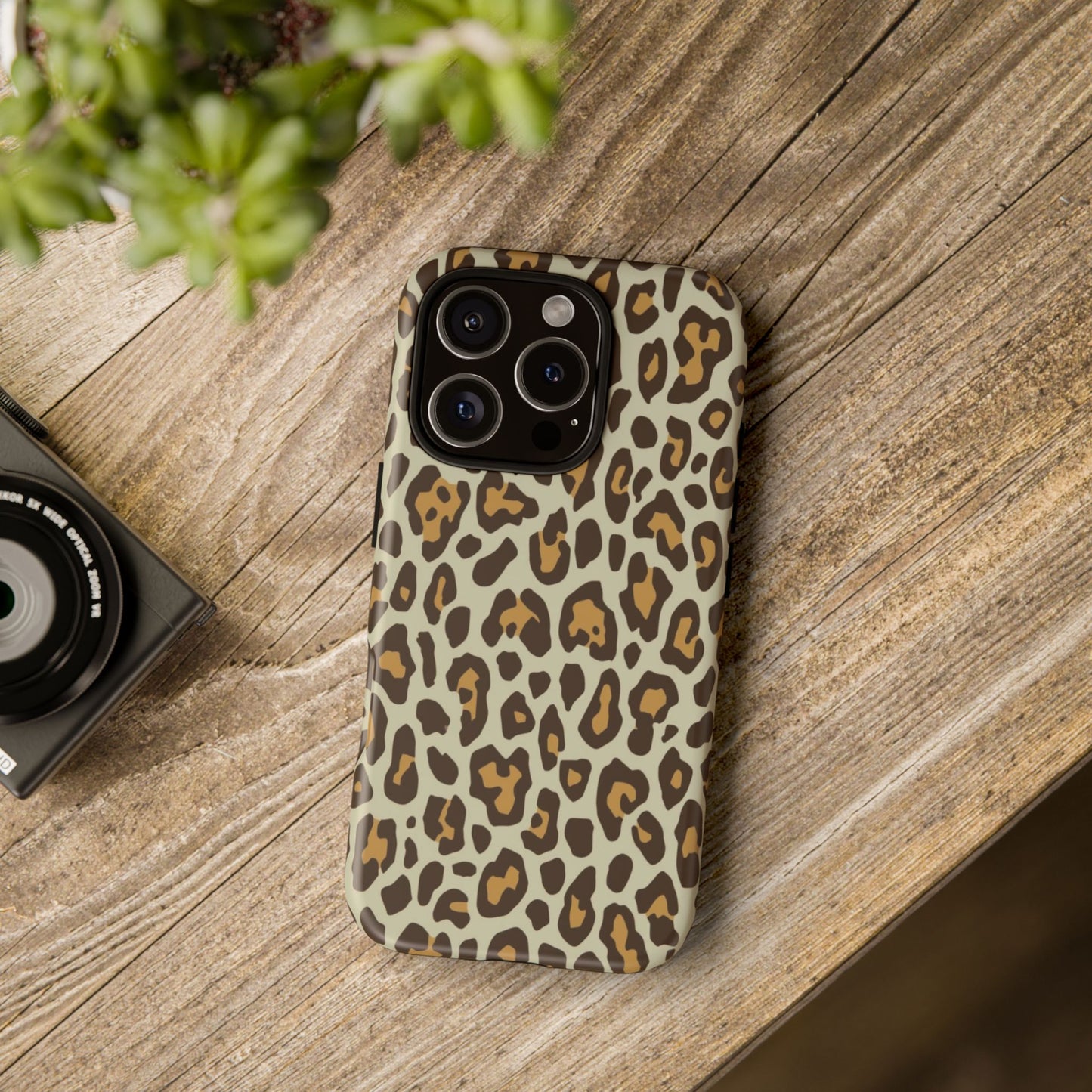 Leopard Print Tough Phone Case — Durable Protective Animal Print Case