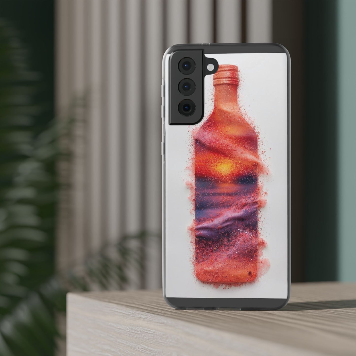 Galaxy Bottle Phone Case — Abstract Cosmic Beverage Design Flexible Case