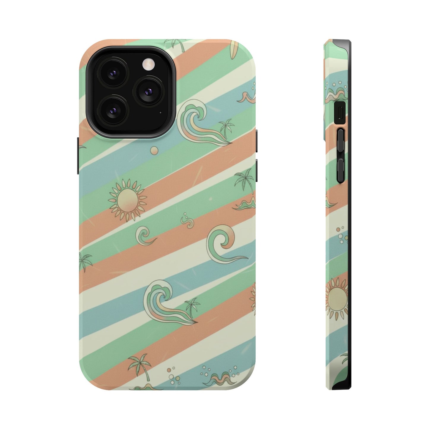Magnetic Impact-Resistant Phone Case — Retro Surf Stripes