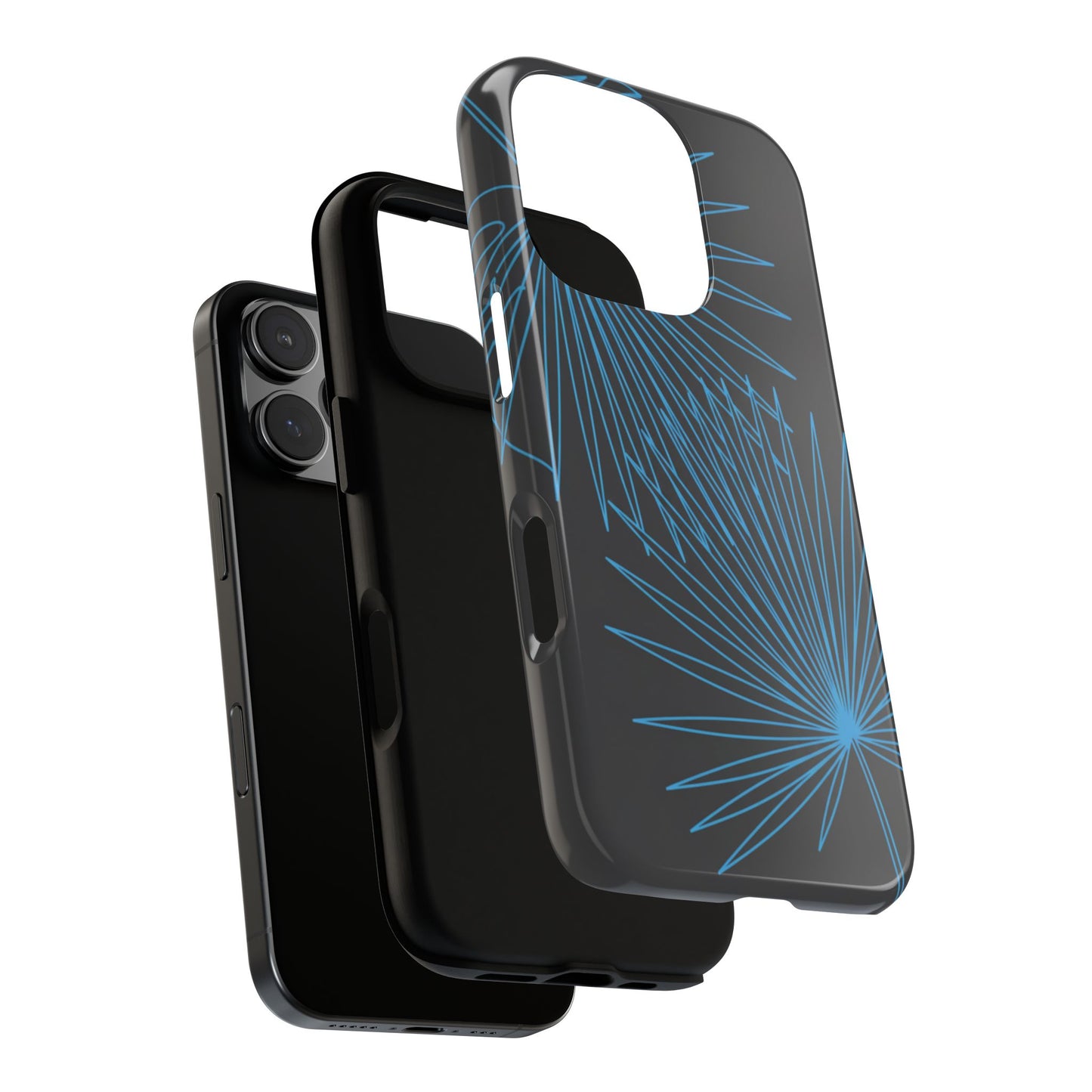 Blue Dandelion Burst Tough Phone Case — Protective Floral iPhone Cover