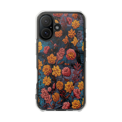 Clear Magnetic Impact Phone Case — Autumn Floral Pattern