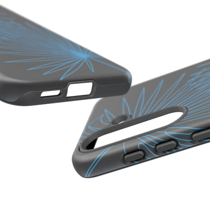 Blue Dandelion Burst Tough Phone Case — Protective Floral iPhone Cover