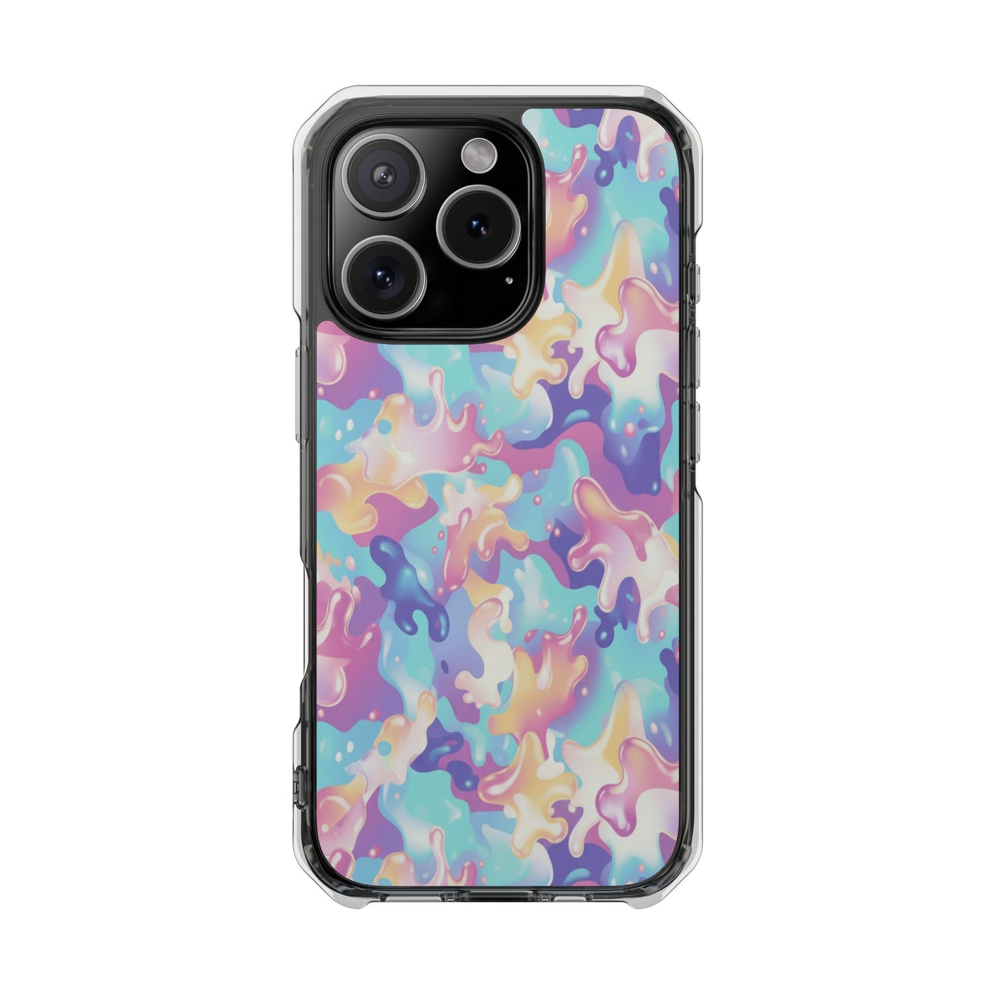 Pastel Liquid Camouflage Magnetic Clear Phone Case