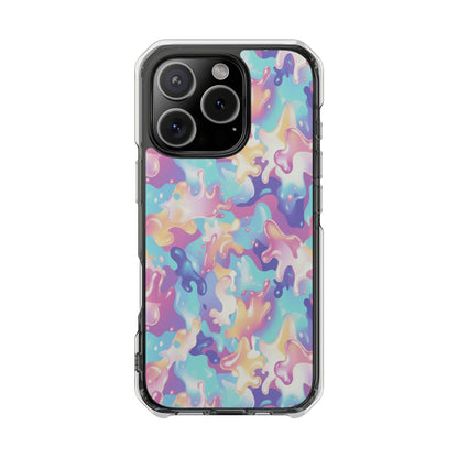 Pastel Liquid Camouflage Magnetic Clear Phone Case