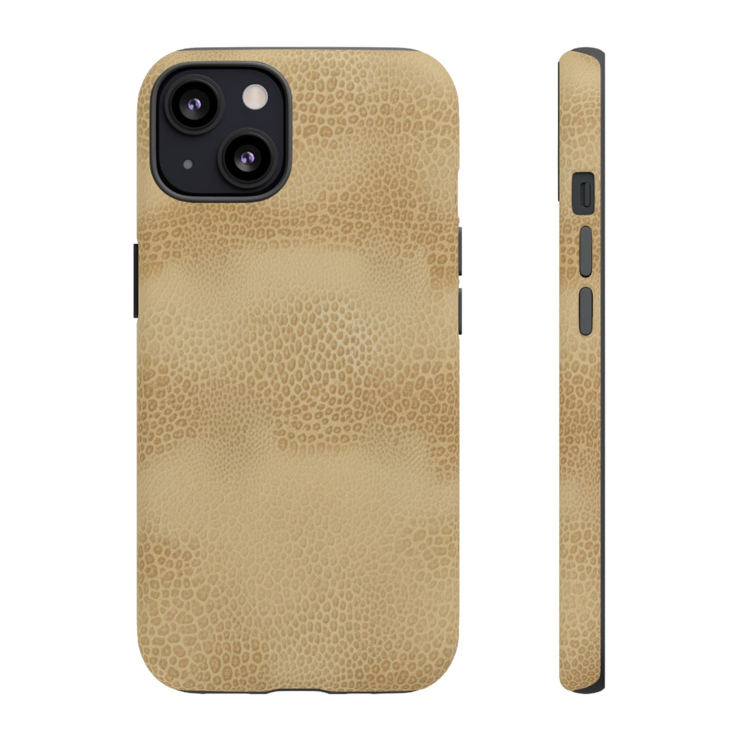 Tan Distressed Leather Texture Phone Case — Rugged Protective iPhone Cover