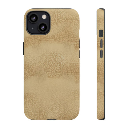 Tan Distressed Leather Texture Phone Case — Rugged Protective iPhone Cover