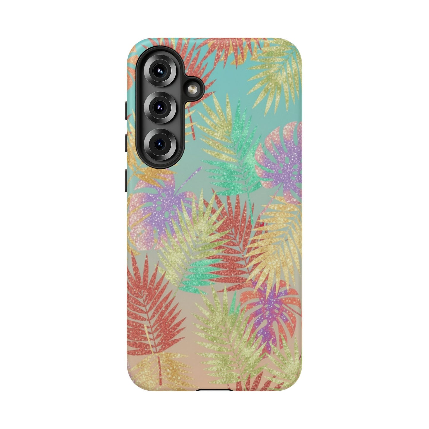 Tropical Palm Leaf Tough Phone Case – Colorful Pastel Botanical Protection