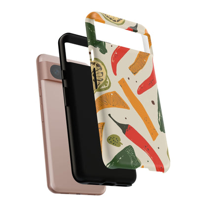 Spicy Peppers Phone Case – Colorful Chili, Lime & Citrus Pattern