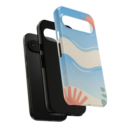 Beach Waves Tough Phone Case — Summer Sun & Seashell Protective Cover