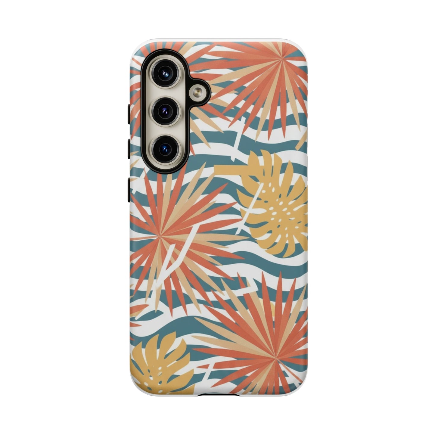 Tropical Palm Tough Phone Case – Retro Wave Floral Protective Cover
