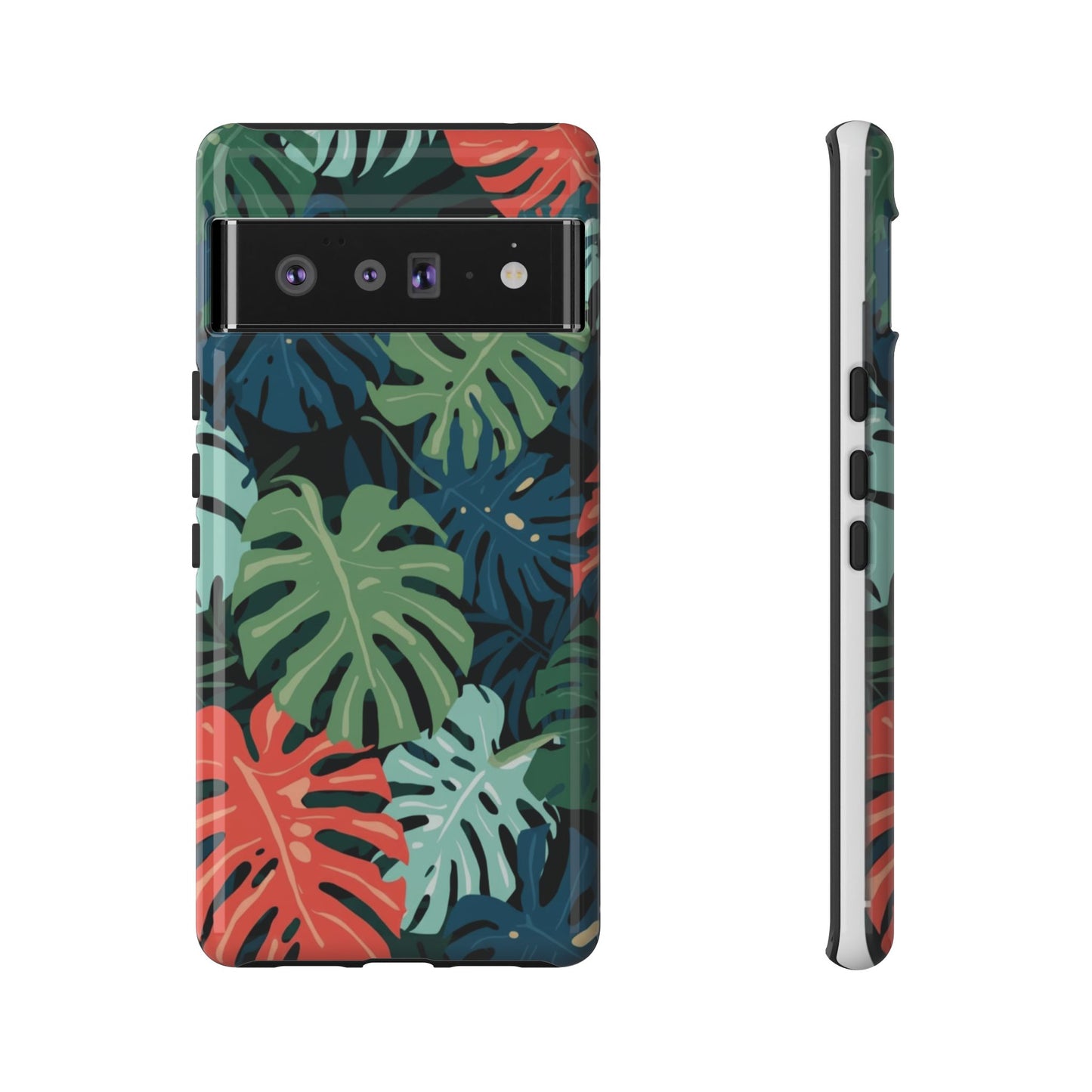 Tropical Monstera Phone Case — Colorful Leaf Protective Tough Case