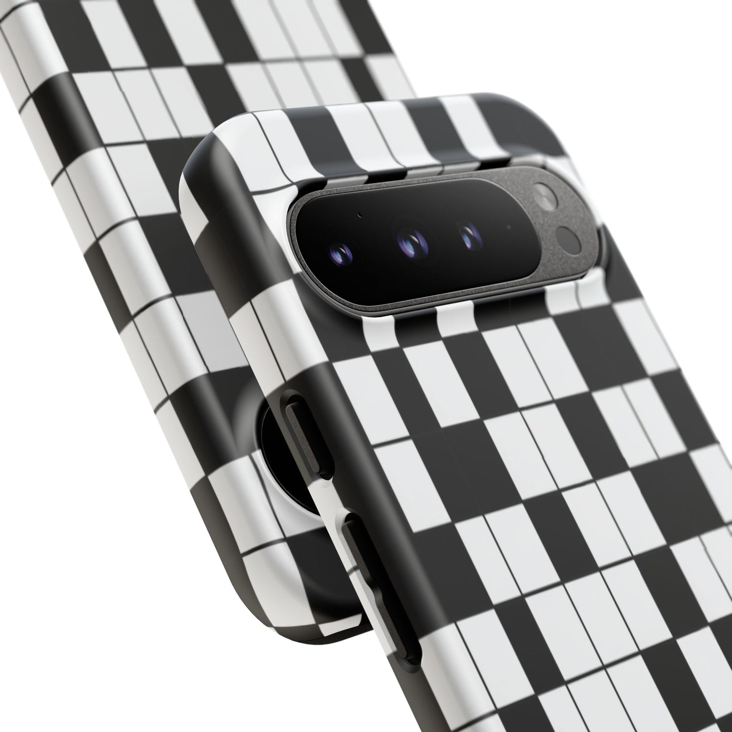 Crossword Grid Phone Case — Black & White Puzzle Pattern Tough Phone Cover