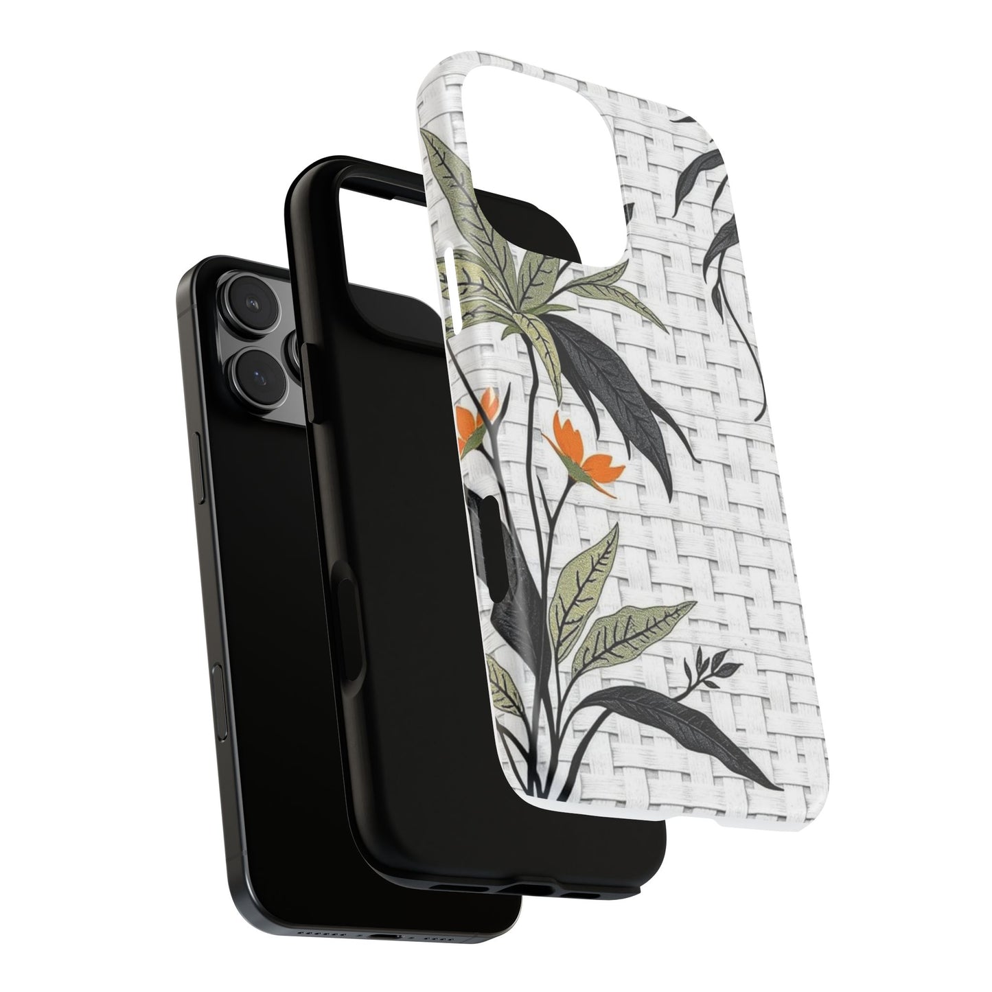 Floral Woven Tough Phone Case — Protective Botanical iPhone Cover