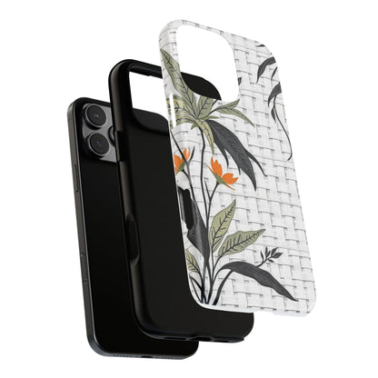 Floral Woven Tough Phone Case — Protective Botanical iPhone Cover