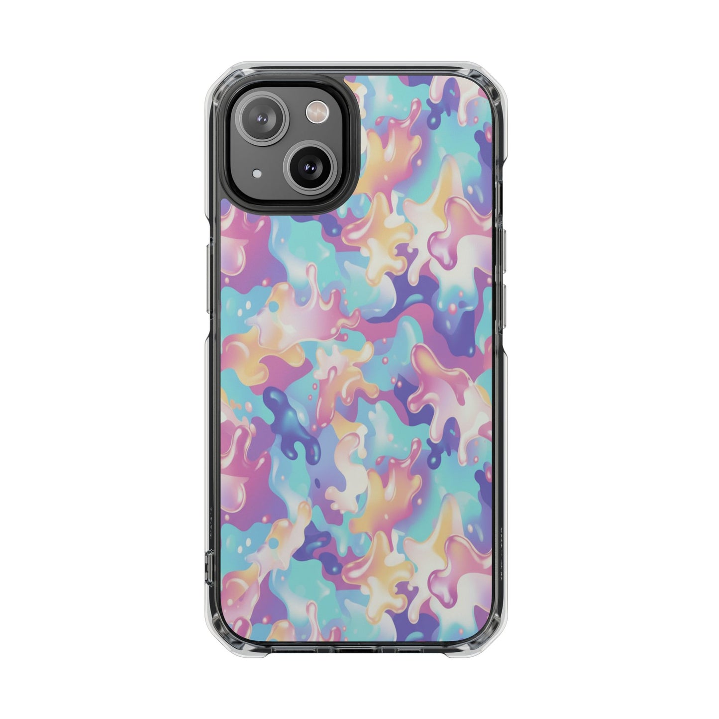 Pastel Liquid Camouflage Magnetic Clear Phone Case