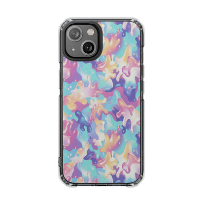Pastel Liquid Camouflage Magnetic Clear Phone Case