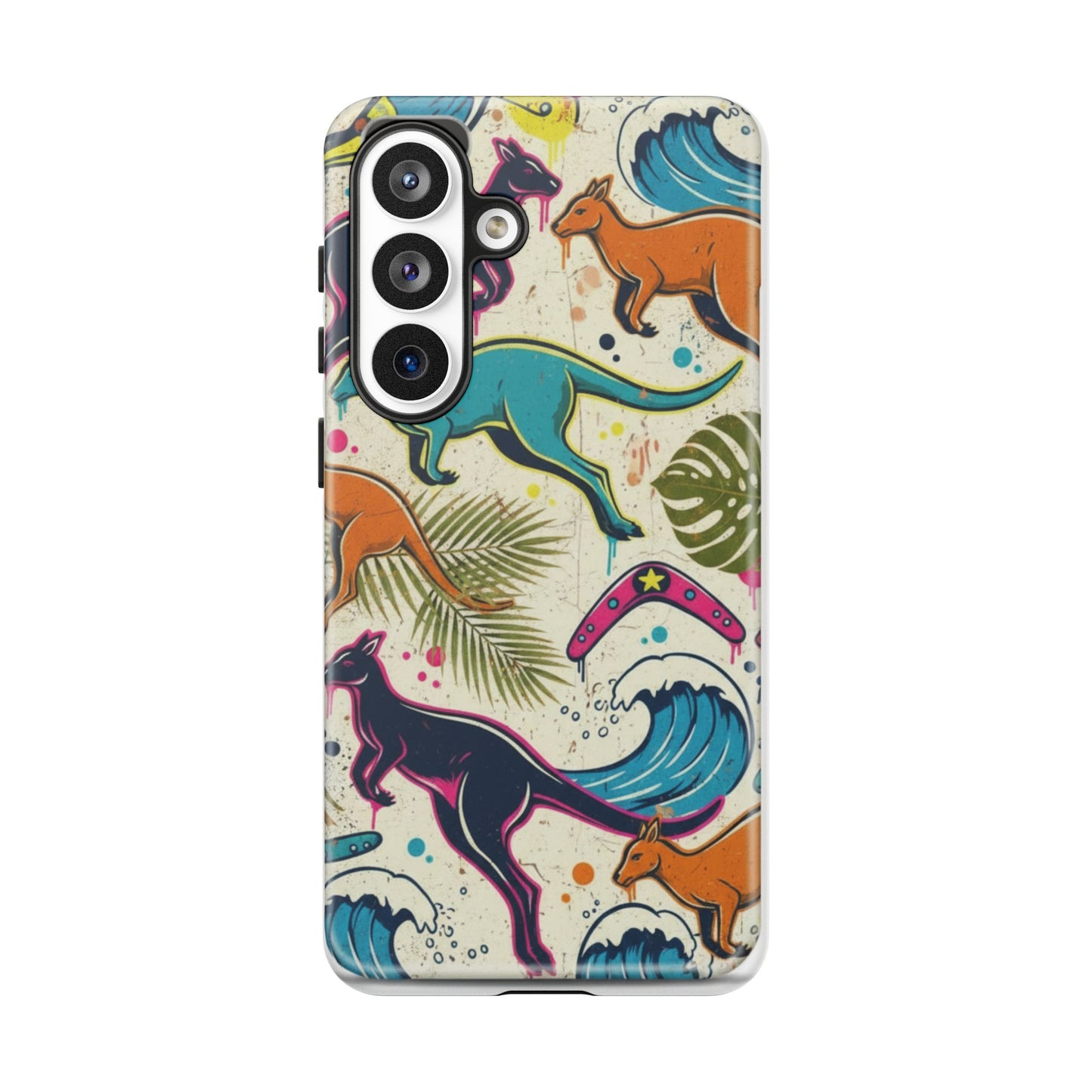 Tough Cases — Colorful Surfing Kangaroo Phone Case
