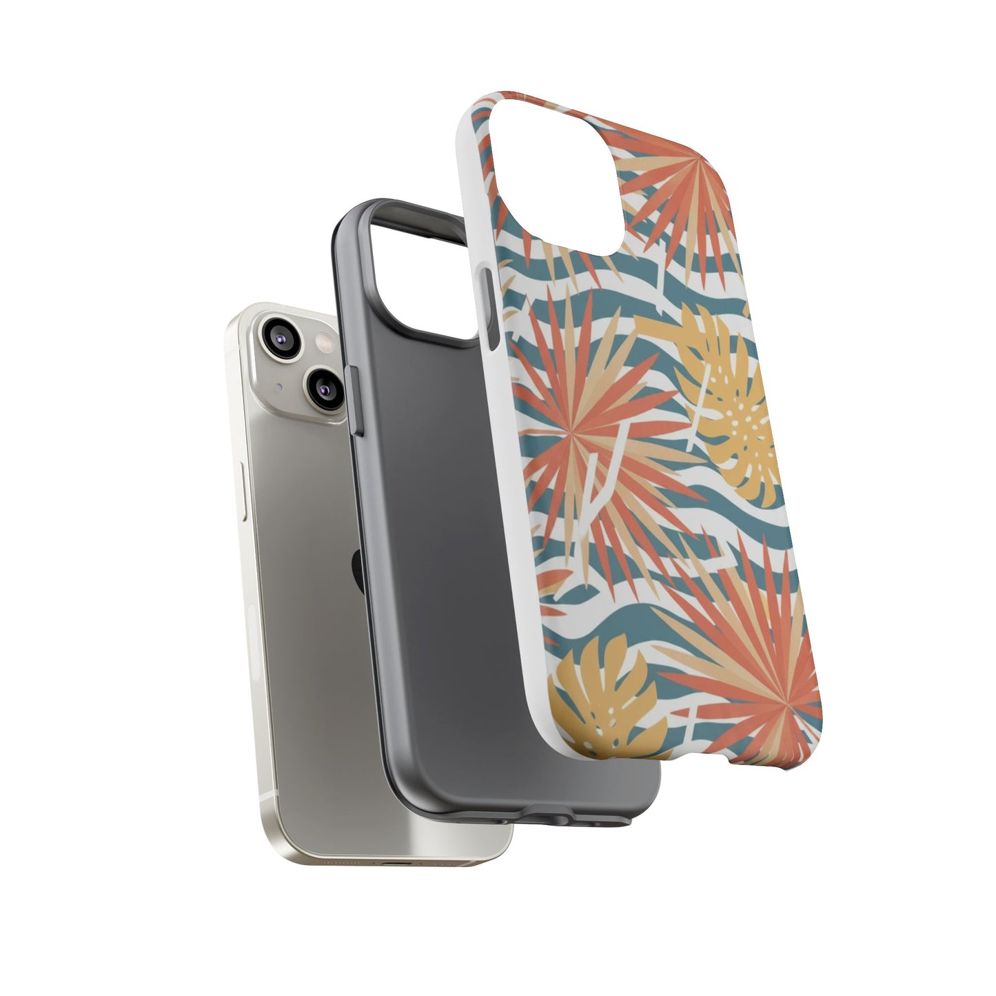 Tropical Palm Tough Phone Case – Retro Wave Floral Protective Cover