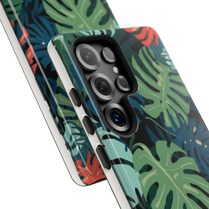 Tropical Monstera Phone Case — Colorful Leaf Protective Tough Case