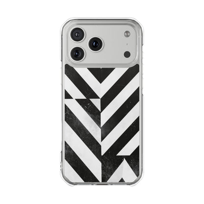 Clear Magnetic Phone Case — Bold Black & White Chevron Impact Design