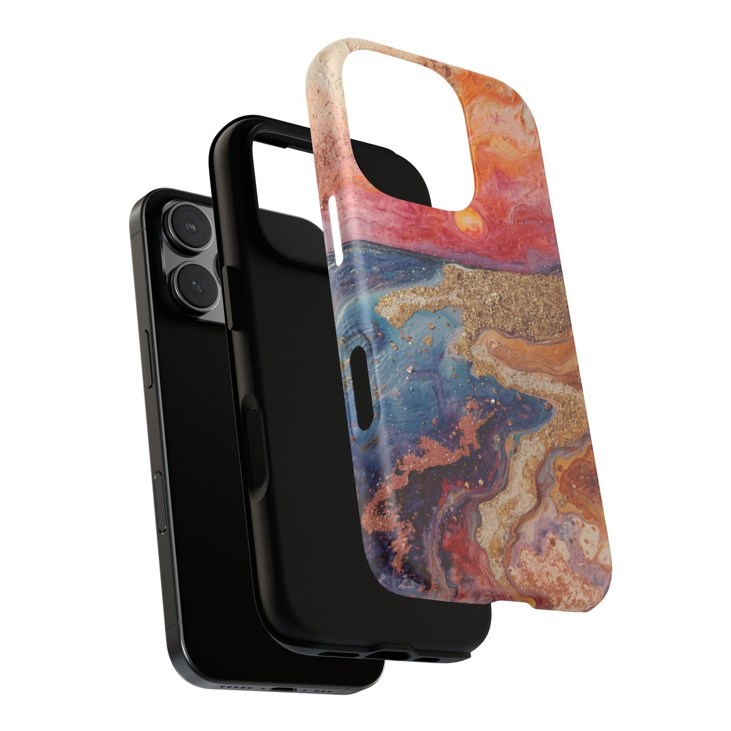 Sunset Coast Phone Case — Colorful Abstract Beach Art Tough Case
