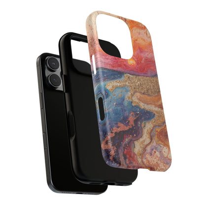 Sunset Coast Phone Case — Colorful Abstract Beach Art Tough Case