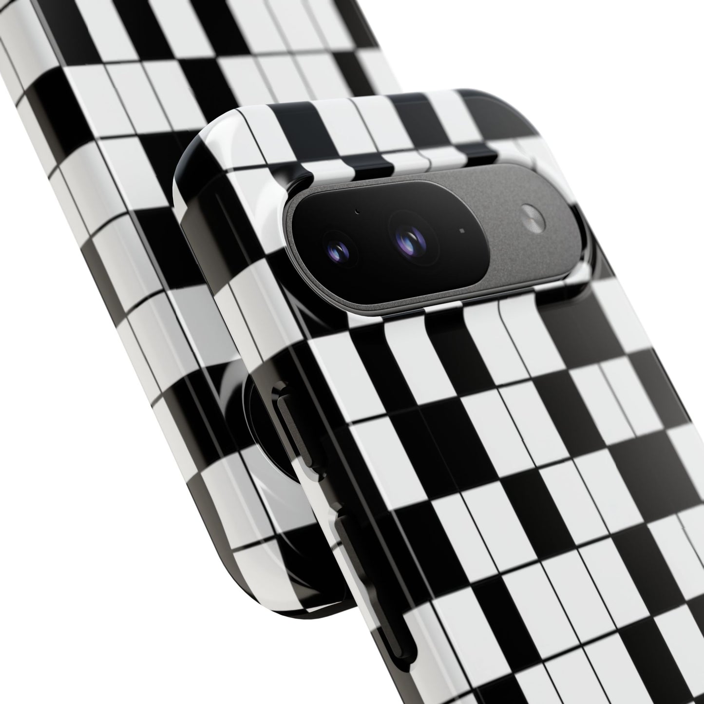 Crossword Grid Phone Case — Black & White Puzzle Pattern Tough Phone Cover
