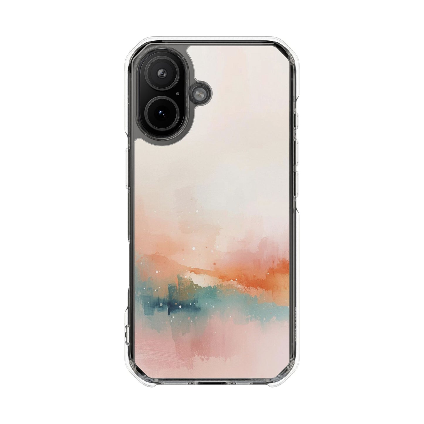 Clear Magnetic Impact Phone Case — Pastel Watercolor Sunset Design