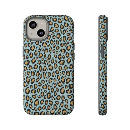 Leopard Print Tough Phone Case - Blue Cheetah Protective Cover