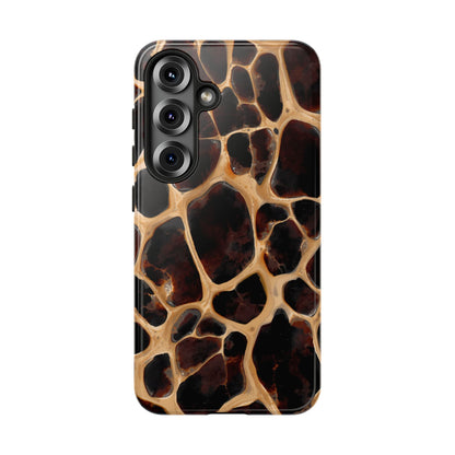 Phone Case — Brown Leather Dot Texture Rugged Protective Cover