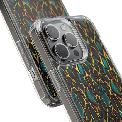 Teal Gold Leopard Clear Phone Case