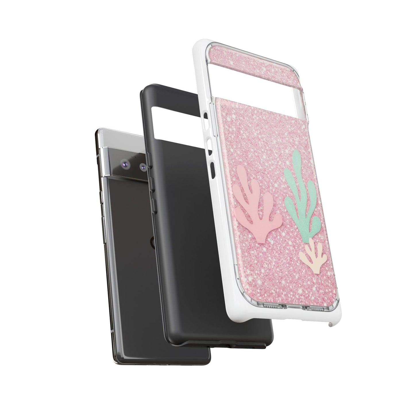 Pink Glitter Seaweed Tough Case - Sparkle Protective Phone Cover
