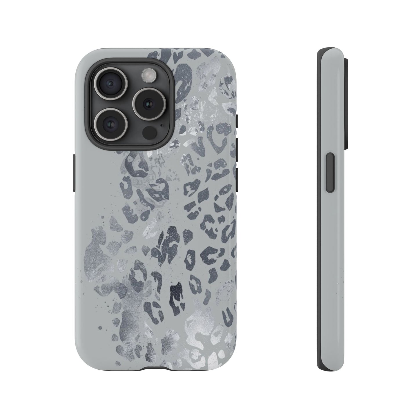 Gray Leopard Print Tough Phone Case