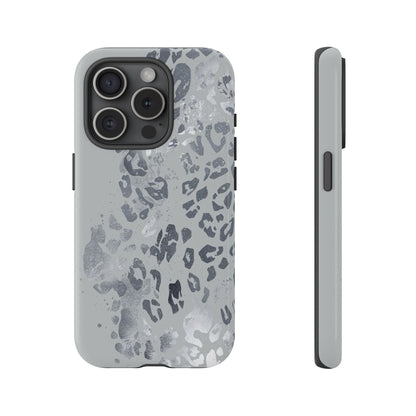 Gray Leopard Print Tough Phone Case